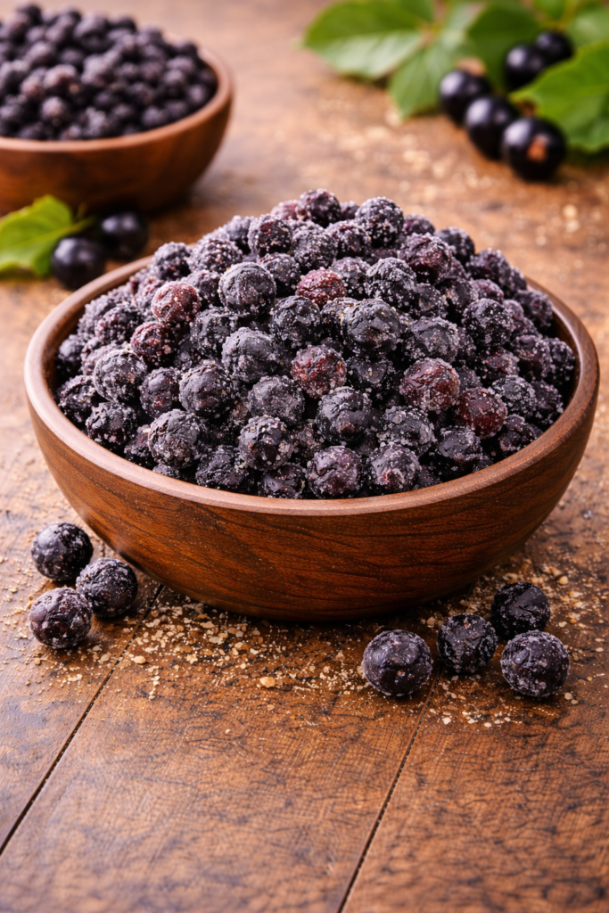 black currant dried, sweetened, fd