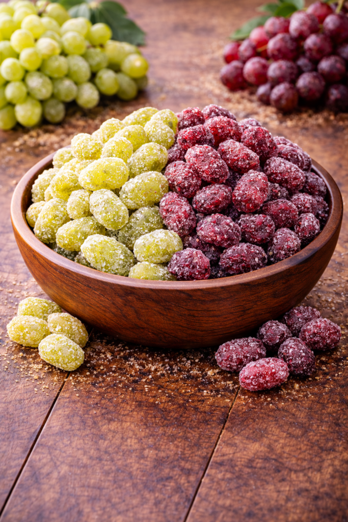 grapes green sweetened, red sweetened