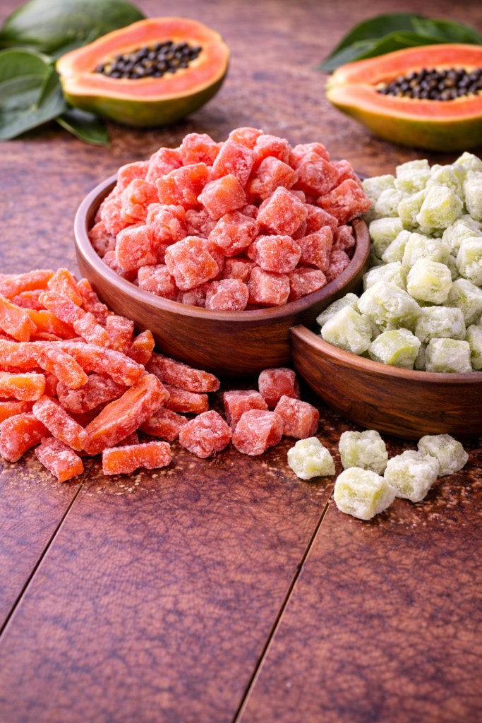 papaya red sweetened, red fd, green fd