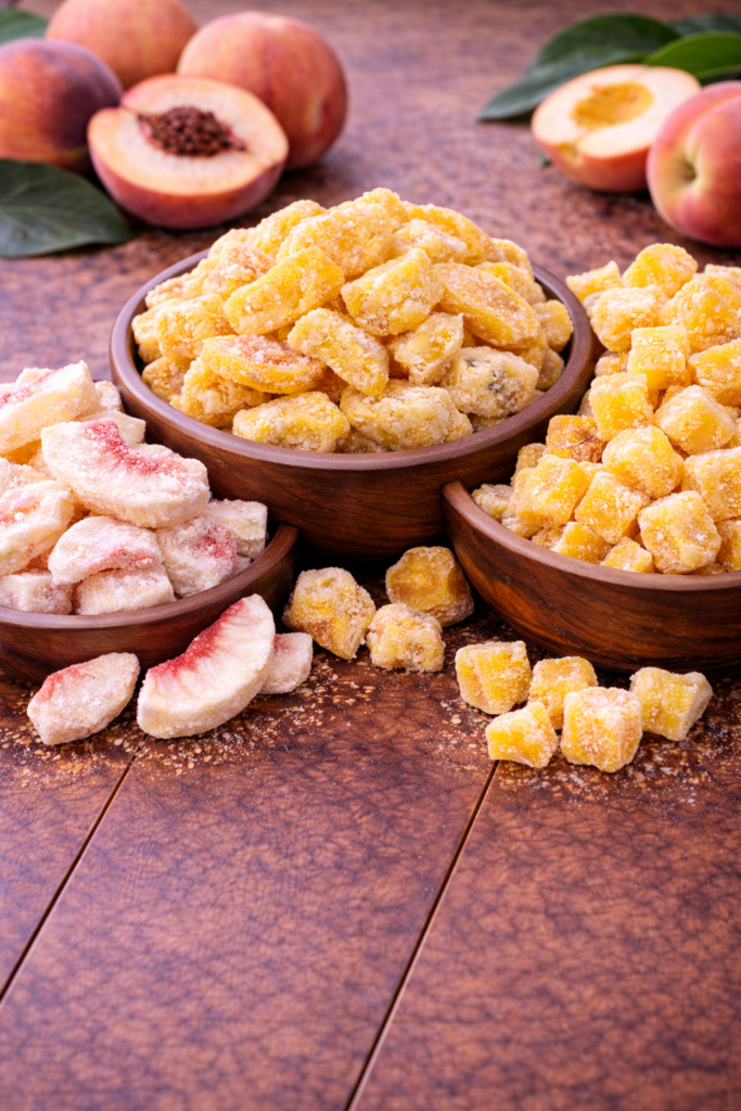 peach fd, white sweetened, yellow sweetened, juice fd