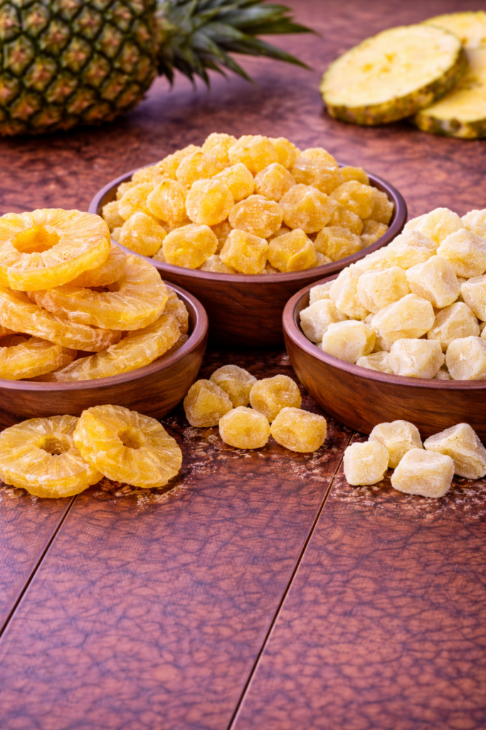 pineapple dried, sweetened, fd